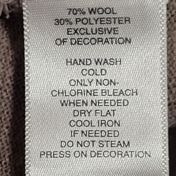 Ann Taylor Loft Women's Wool Blend Brown Cardigan With Jewel Accents Size S. Goo - Picture 4 of 7